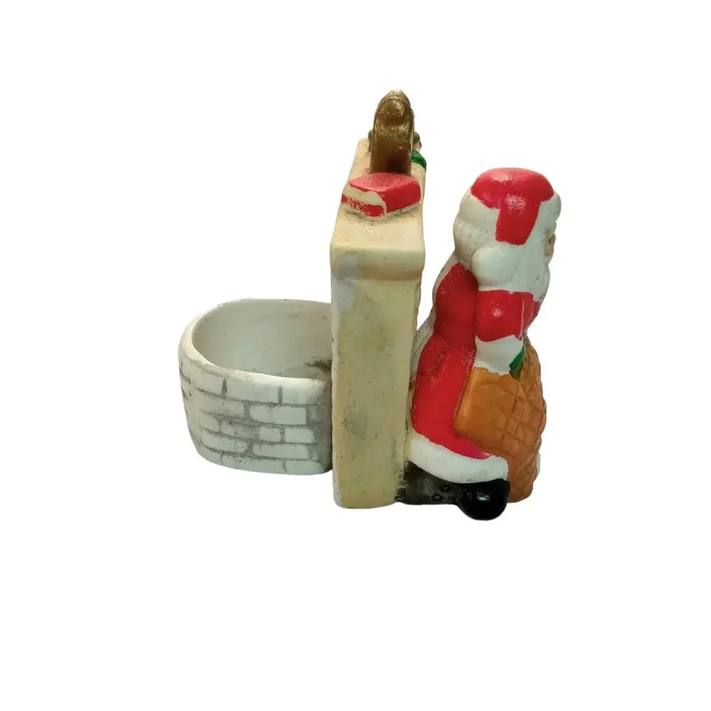 🎅🏻🎄Retro Santa Fireplace 🕯️🔥Tealight Candle Holder Christmas Holiday Decor